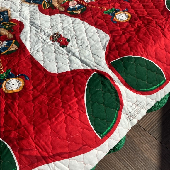 Vtg Jumbo Quilted Stocking Old World Antique Print NOS by Cranston Cut & Sew New - Picture 8 of 8